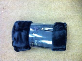 Black faux mink throw