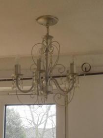 HOUSE SALE - MODERN SILVER 5 ARM CHANDELIER +BULBS