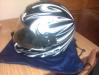 Black/white/silver 'Cyber' motobike helmet