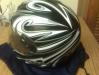 Black/white/silver 'Cyber' motobike helmet