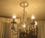 HOUSE SALE - MODERN SILVER 5 ARM CHANDELIER +BULBS