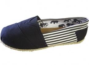 Canvas espadrilles with leather sole