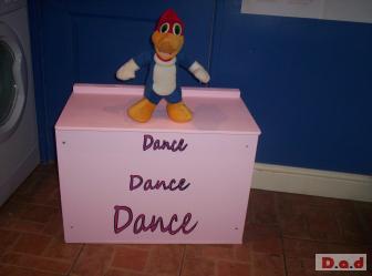 New & Unique 'Dance' Sturdy Storage /Toy/MDF Box with hinged lid
