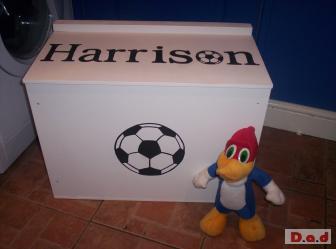 RNR Wood Products 2ft Toy Boxes - Almost Any Colour - Named Lid - Sturdy Build