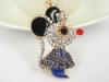 B Mouse Keyring Fashion Rhinestone Crystal Charm Pendant Key Bag Chain Gift