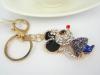 B Mouse Keyring Fashion Rhinestone Crystal Charm Pendant Key Bag Chain Gift
