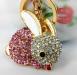 Pink Rabbit Creative Lovely Pendant Cute Crystal Purse Bag Keyring Key Chain